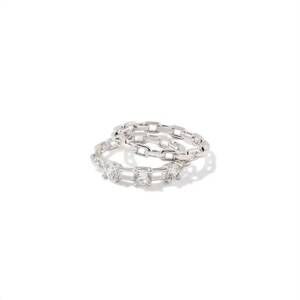 NEW KENDRA SCOTT women's lexi ring set in silver white chrystal